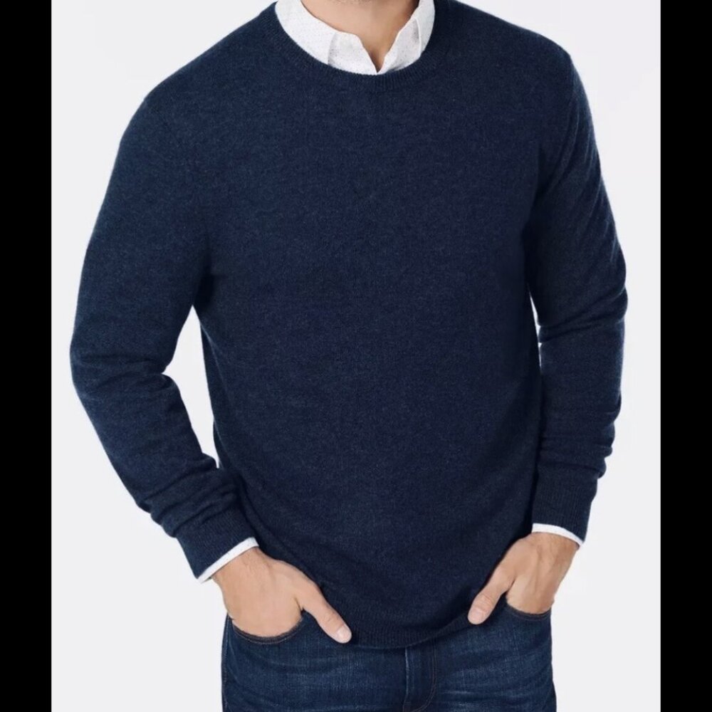 Cashmere Club Room Navy Pullover Crewneck Sweater, XL